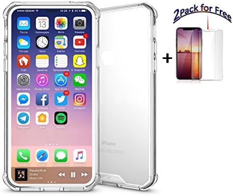 iPhone X Case, CHAOYOU Crystal Clear Cases Cover Shock Absorption Protective Cover Anti-Scratch with Transparent TPU for Apple iPhone X (Clear)