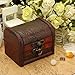 Hofumix Jewelry Box Vintage Wood Handmade Box with Mini Metal Lock for Storing Jewelry Treasure Pearl