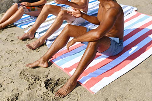 Oversize Plush Cabana Towel by Laguna Beach Textile Co | Coral and Sea Glass | 1 Classic, Beach and Pool House Towel … - Thumbnail 6