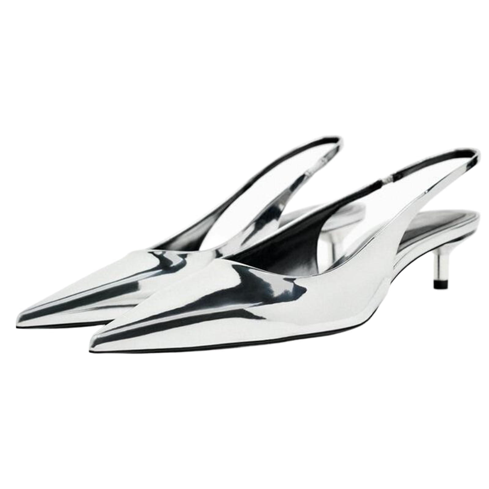 Women's Pointed Toe Slingback Kitten Heels