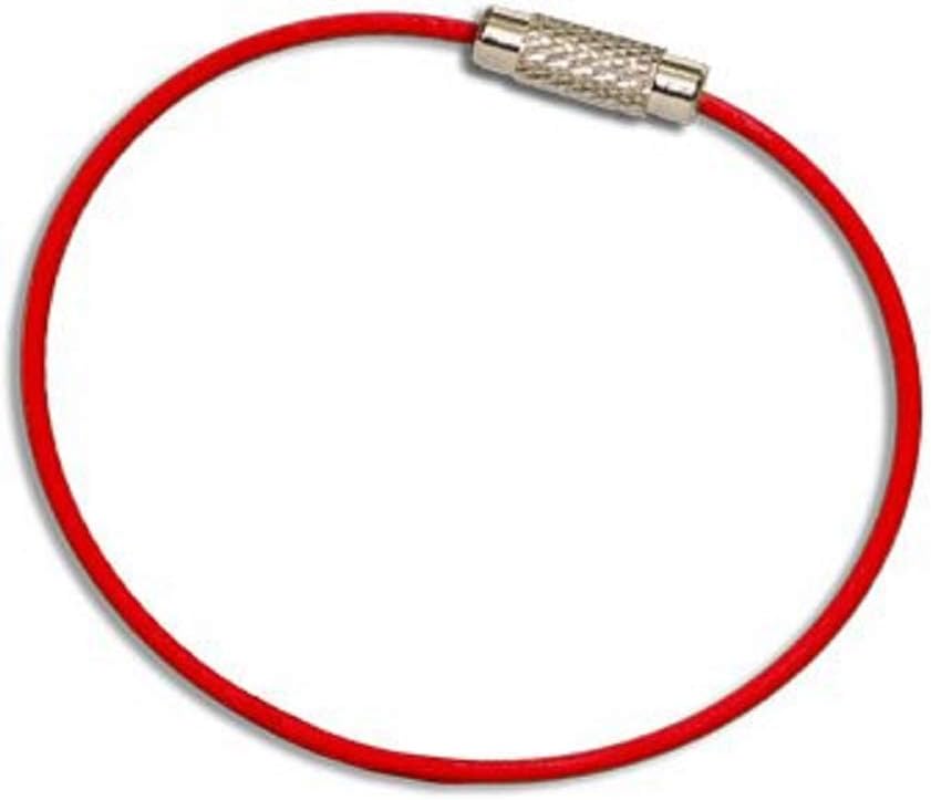 MantaRing - Cable Key Ring with Screw Lock - Strong, Flexible, Waterproof. One Ring for Keys and So Much More (Red)
