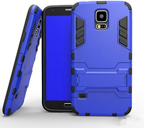 Samsung Galaxy S5 case,Siwei Hybrid Armor Phone Case Slim Fit with Kickstand for Samsung Galaxy S5 6 inch (Blue)