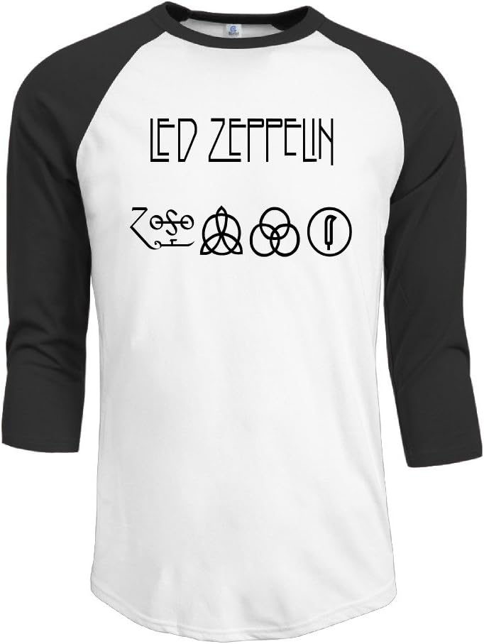Cotton Men's Led Zeppelin 2 Swan Song Logo Robert Plant 3/4 Sleeve Raglan Shirts
