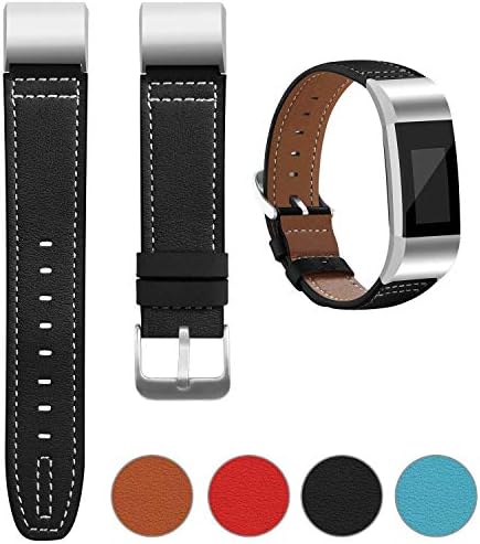 Goosehill Replacement Leather Strap Band Compatible for Fitbit Charge 2, Adjustable Replacement Sport Straps Fitness…