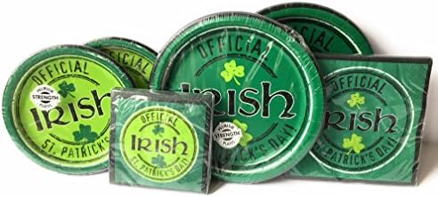 St. Patrick's Day Paper Plates and Napkins Set - VERY CUTE Set of 32 paper plates and 32 napkins - GREAT VALUE