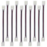 Zitrades 10PCS LED 5050 RGB Strip Light Connector 4 Conductor 10 mm Wide Strip to Strip Jumper