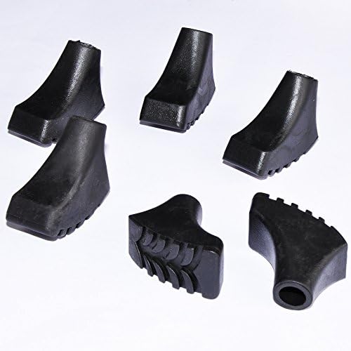 Trekking Pole Tips, Kiwivalley [6 Pieces] Universal Shoes type Rubber Replacement Trekking Pole Tips, Fits for Majority Standard Trekking, Walking and Hiking Pole