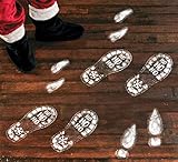 jollylife 128PCS Christmas Decorations Footprints Party Decals Clings Floor Stickers - Xmas Santa Claus/Elf/Reindeer