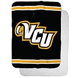 VCU Rams Primary Logo Stripes Sherpa Blanket, Warm