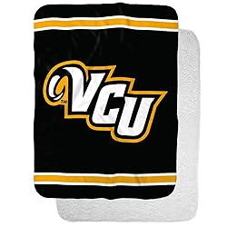 VCU Rams Primary Logo Stripes Sherpa Blanket, Warm