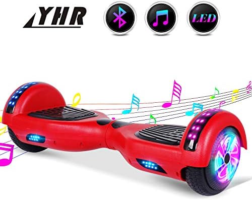 YHR 6.5inch Hoverboard with Led Colorful light, Self-Balacing Electric Scooter for Kids and Adults,Segway Hoverboard with Free Carrg Bag and UK Charger