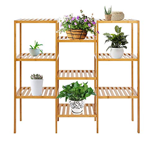 KARMAS PRODUCT Bamboo Plant Stand Flower Rack Utility Display Shelf (9-Tier)