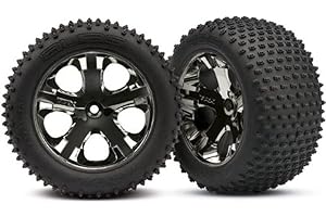 Traxxas 3770A Alias 2.8" Pin Tires Assembled on All-Star Black-Chrome Wheels