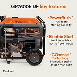 Generac 7,500-Watt Dual-Fuel Compatible Portable