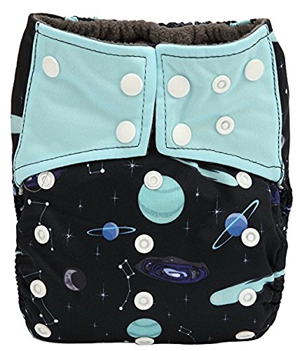 JOBEBE AIO Reusable Washable Cloth Diaper Nappy Charcoal Bamboo Insert Overnight Double Gusset (L3) - 1 Count - Medium - Unisex - 6m-12m - Waterproof - Resuable