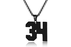 HSWYFCJY 18K Gold Number Necklace for Men,Stainless Steel Athletes Number Chain Charm Pendant Personalized Sports Jewelry for Boy Basketball Baseball Football Ice Hockey