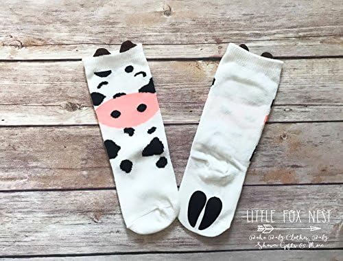 Cow Socks, Farm Socks, Animal Socks, Baby Socks, Cow Knee Socks, Pig Socks