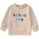 GLIGLITTR Toddler Boy Birthday Sweatshirt Letter Embroidered Long Sleeve Shirt Crewneck Pullover Top Fall Winter Clothes