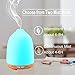 Essential Oil Diffuser, Soft Digits 120ml Wood Grain Ultrasonic Aroma Diffuser Aromatherapy Diffuser, Cool Mist Humidifier with Auto Shut Off, 7 LED Colors Changing and Adjustable Mist Mode - 2 Pack