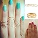 luzen 7pcs Simple Gold-Tone Shiny Cute Gothic Punk Stack Plain Above Knuckle Midi Finger Band Rings Joint Mid Ring Set Tip Stacking Rings (Gold)