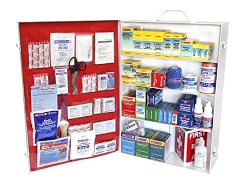Rapid Care First Aid 80099 4 Shelf All Purpose First Aid Kit Cabinet ...