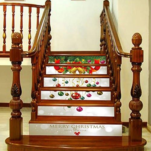 Sajani 3D Stair Sticker DIY Steps Sticker Wall Decal Mural Wallpaper Removable Decals for Christmas Home Decor Decoration Mural Wallpaper Stickers--Vintage Vinyl Removable (1 set=6pcs)