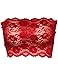 Women's Plus Size Floral Lace Unlined Bandeau Tube Tops Stretchy Strapless See Through Bras