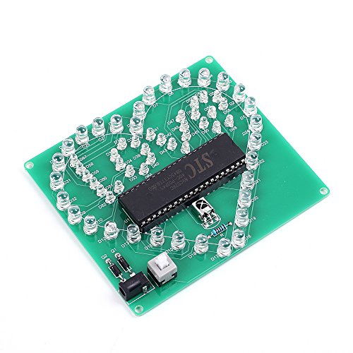 Icstation Remote Control Heart Shape Color LED Flashing Lights Kit Electronics Soldering Practice Set