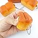 Buytra 5 Pack Slow Rise Squishy Charms- Tofu Smiley Face, Loaf, Panda, Toast Expression, Peach