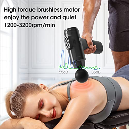 LAOBEN Massage Gun, Portable Muscle Massage Gun Deep Tissue for Family, LCD Touch Screen and 20 Speeds, Handheld Body Massager for Pain Relief and Muscle Care, Dad Gifts and Mom Gifts