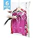 VICOODA Storage Bags, Reusable Hanging Vacuum Storage Bags for Clothes, Save 3X More Storage Space, Double Zip Seal, Odour & Mold Resistant, Travel Hand Pump Included, 6 Pack, 41.3 x 27.6 inch
