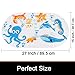 Yimobra Original Bath tub Shower Mat Kids Anti Bacterial,Phthalate Free,Latex Machine Washable Cartoon Pattern Mats Materials 27X15.5 Inch(Ocean Zoo)