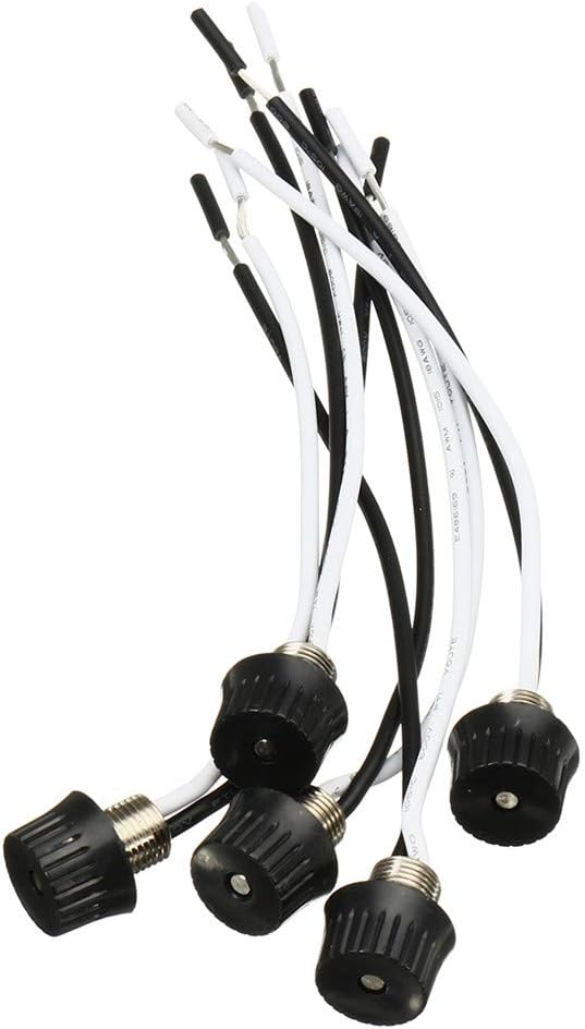 ChaRLes 5Pcs Rotary Type On/Off Canopy Switches Metal Switch Nut Rotating Switches With 4 Inch Wire, Black - Image 4