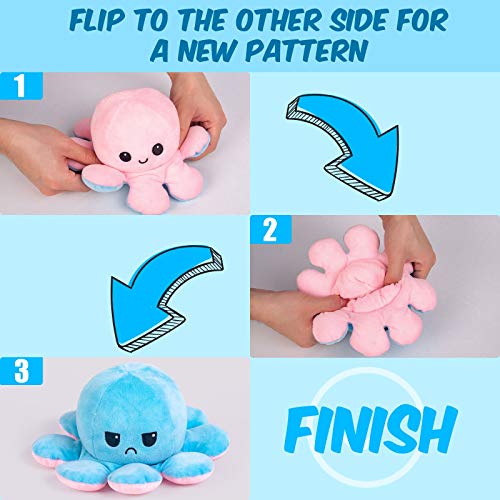 Thedttoy Reversible Octopus Plüsch Soft Toys Doppelseitige Flip Mood Reversible Octopus Plüsch Kuscheltiere Puppe… – Bild 4