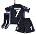 2015-2016 Ronaldo #7 Kids/Youth Real Madrid Champions League Away Jersey (Jersey + Shorts + Socks) (Ages 9-10)