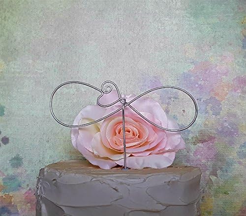 INFINITY Wedding Cake Topper Decoration in SILVER, Party Cake Ornament, Special Occasions Decor, Food Safe