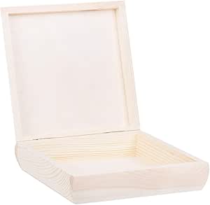 Caja de madera con tapa, 20 x 20 x 6 cm, 1,3 litros, para ...