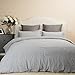 Duvet Cover Set with Zipper Closure-Solid Vintage Grey,King (104