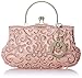 MG Collection Adele Embroidered Seed Beaded Evening Baguette Clutch Purse, Champagne, One Size
