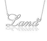 AOLO Lana Heart Name Necklace Silver Stainless