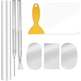 8Pcs Polymer Clay Tools Kit, Acrylic Roller Pin, Clear Cutting Board, Stainless Slicer, Texture Wire, Detail Needle and Scrap