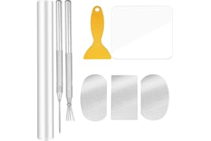 8Pcs Polymer Clay Tools Kit, Acrylic Roller Pin, Clear Cutting Board, Stainless Slicer, Texture Wire, Detail Needle and Scrap