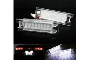 RZGMTSPT 2x LED License Plate Light Tag Lamp Assembly White Compatible with 2014+ Chevrolet Camaro Cruze 5D 13-15 Malibu 11-19 Volt 2015+ Jeep Renegade