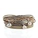 joymiao Leather Boho Bracelet for Women Multilayer Wrap Bracelets Handmade Cuff Bangle Feather Jewelry for Women