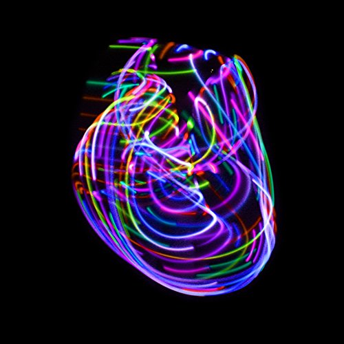 LED Hula Hoop Fully Rechargeable and Collapsable - 28 Color Strobing and Changing LED Lights - Multiple Light Up Hoola Hoops