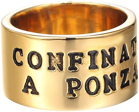 MOKING Jewelry 15mm womens mens Polished 18k gold plated Stainless Steel Wide Ring band/dome band/Carved with English ring (12)