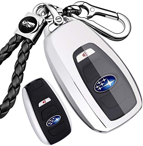 Lekeスマートキーケース スバル Subaru スマピタくん フォレスター レガシィ B4 レヴォーグ インプレッサ 商い アウトバック Wrx Sti S4 シルバー ファッションでラグジュアリーtpu製の軽いシリカゲルキーホルダー Xv カーリモコンキーホルダー 防塵 専用 G4 Brz カー