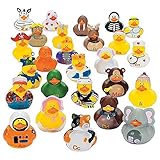 Kidsco Alphabet Rubber Duckies – 2 inches Cool and Fun Baby Bath Toys (Pack of 26) - Great Gift Ideas, Party Favors, Giveaways