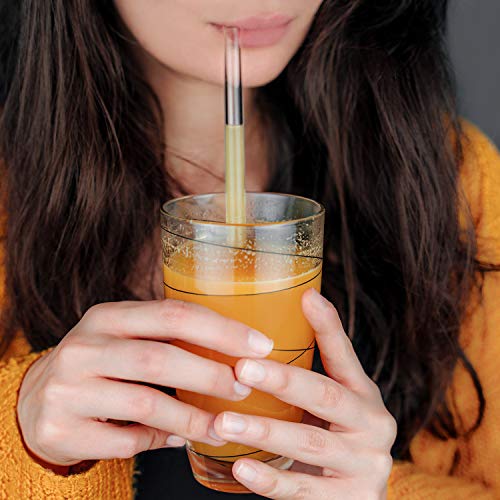 EcoYou Glas Strohhalme 6er Set + Reinigungsbürste & Smoothie Rezepte Plastikfreie Trinkhalme 21,5 cm wiederverwendbar… – Bild 4