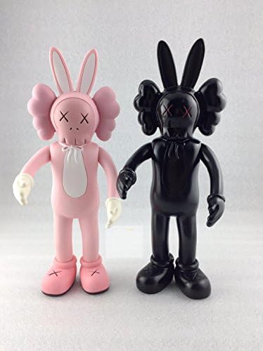 2017 12 inch Black Pink Rabbit KAWS BFF Dissected Companion Original Fake Art Toys Action Figure Figurine Plush Doll Toy Model Statue Accessories Collection Morden Gift for Boyfriend